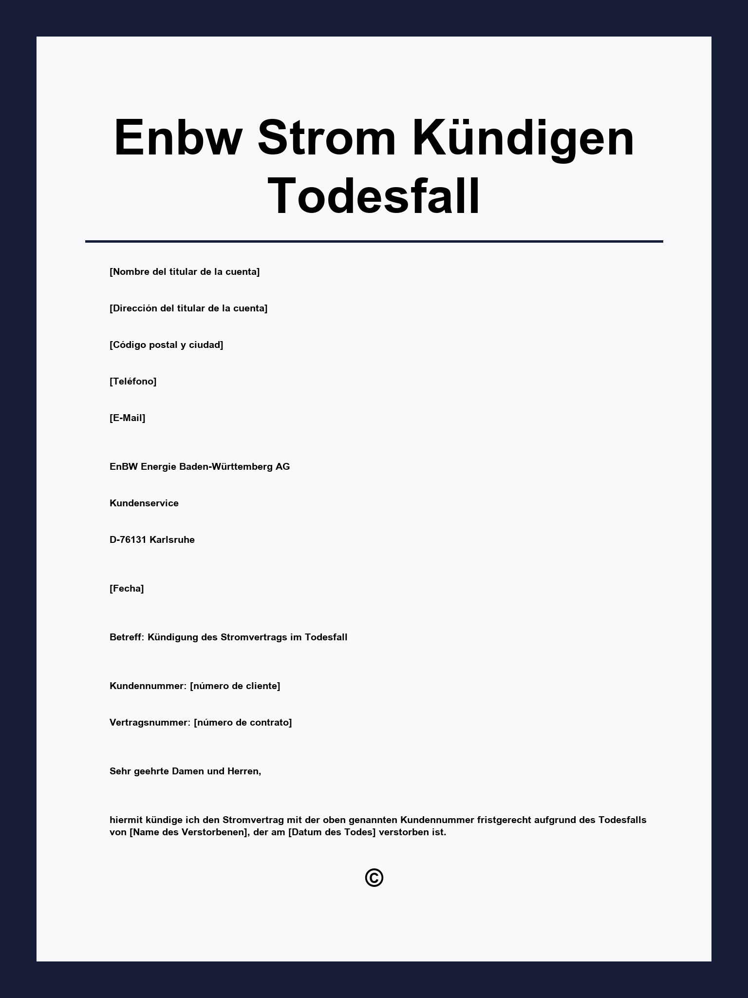 Enbw Strom Kündigen Todesfall