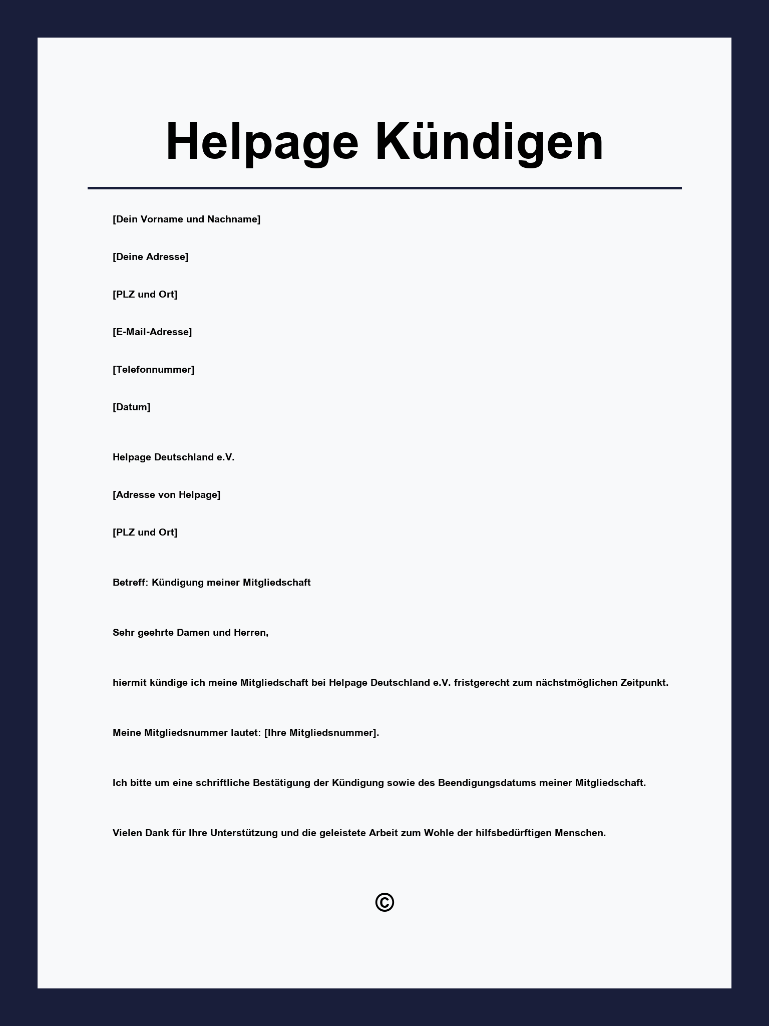 Helpage Kündigen