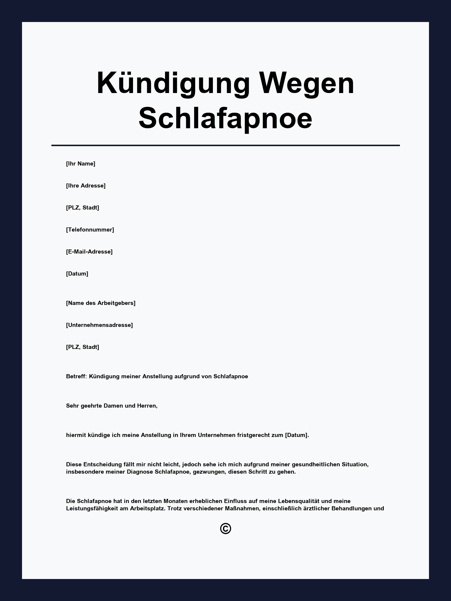 Kündigung Wegen Schlafapnoe