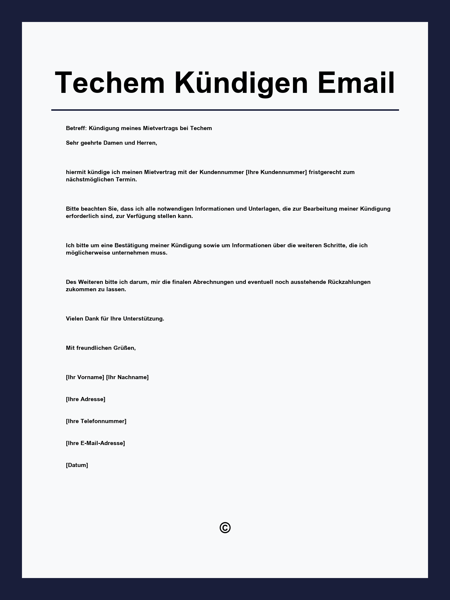 Techem Kündigen Email